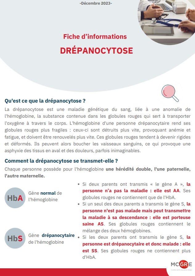 Fiche grand public MCGRE drépanocytose