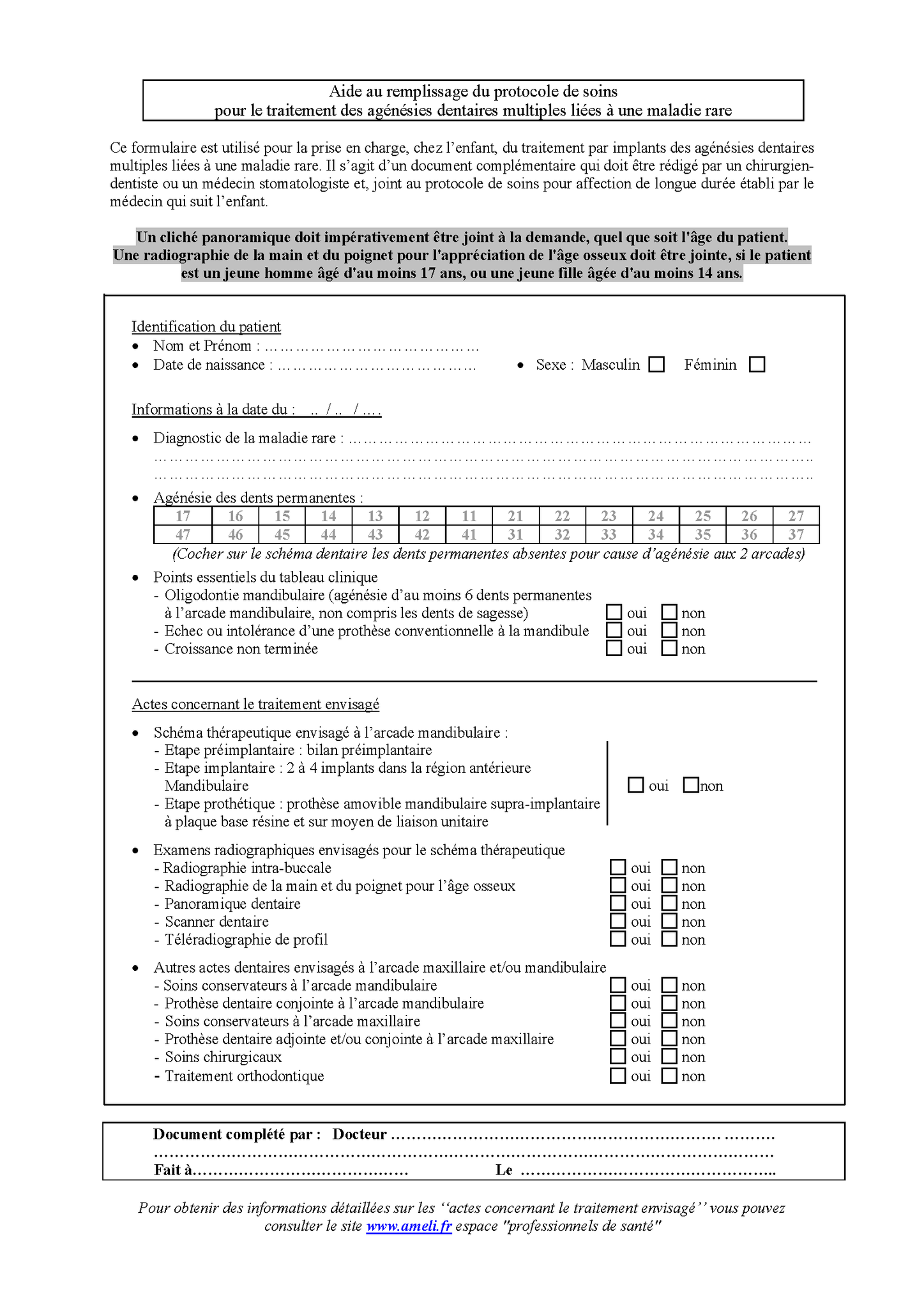 Image Aide remplissage ALD31 agénésies dentaires enfant