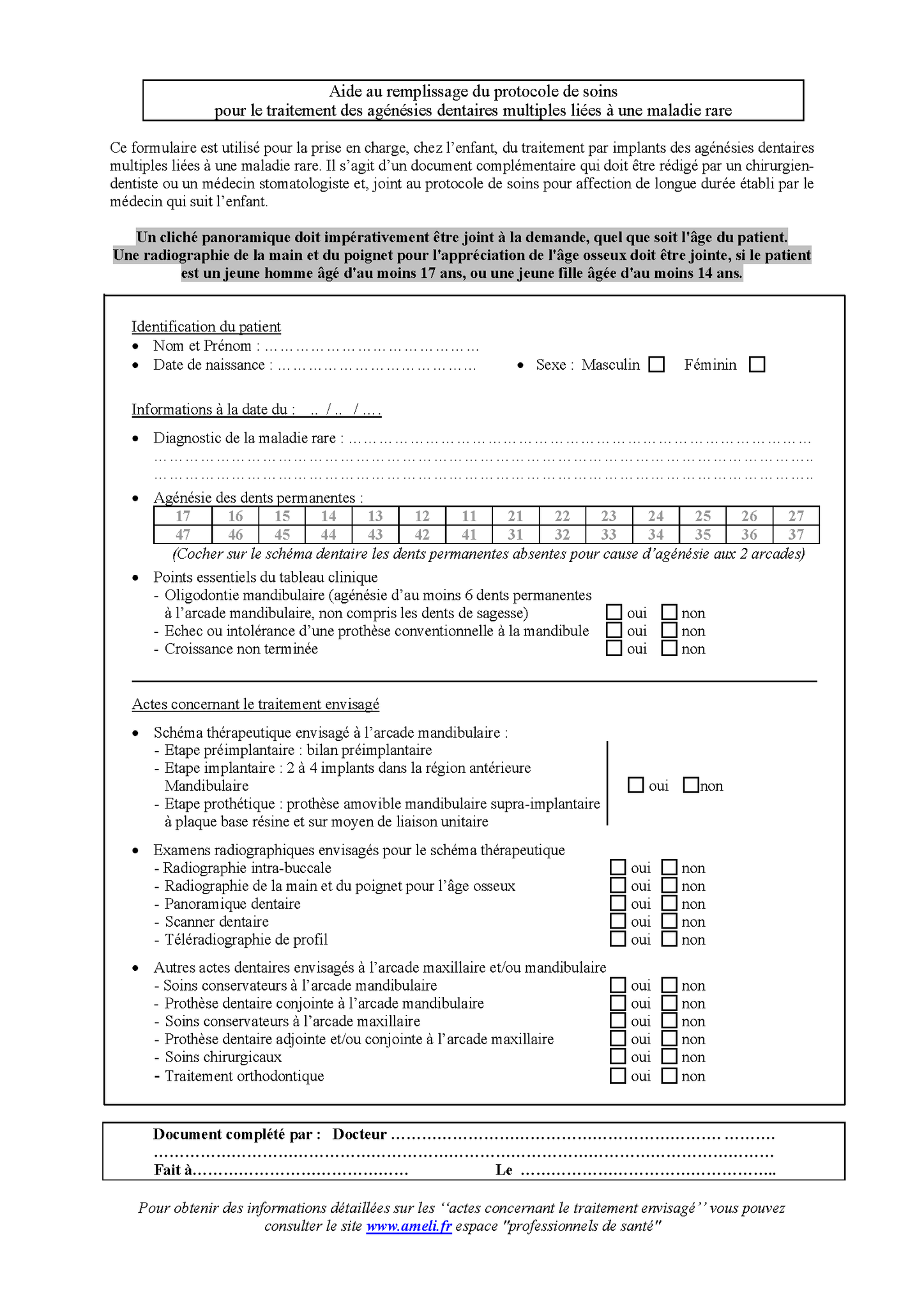 Image Aide remplissage ALD31 agénésies dentaires enfant