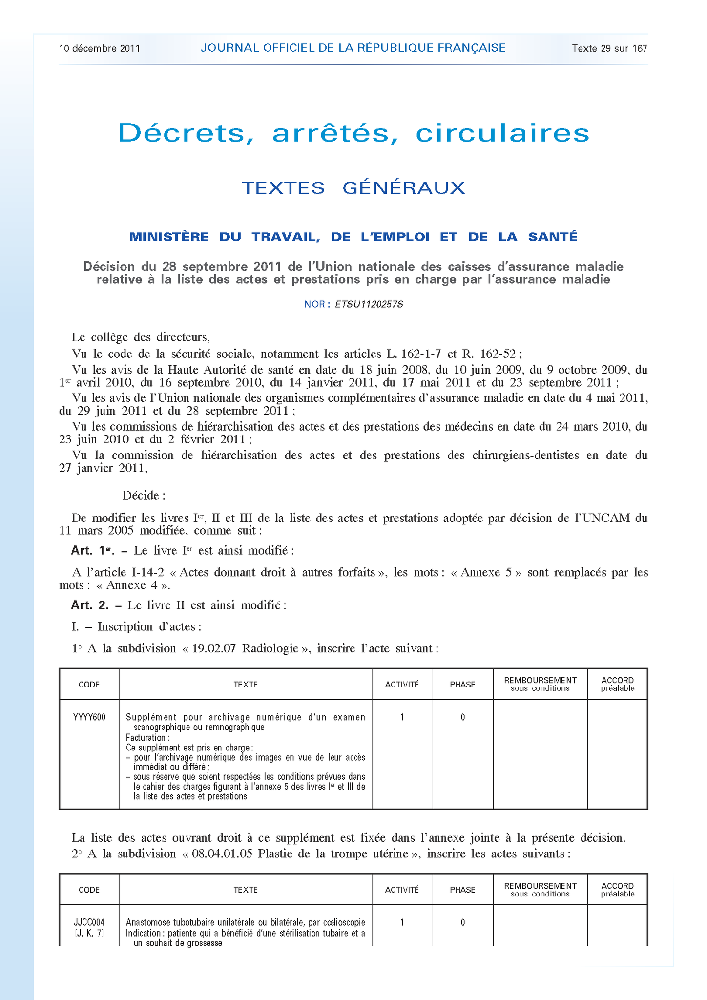 Image Décision UNCAM agénésies dentaires adulte 2011