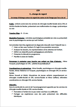 Image flyer information ETP E change de regards Necker 2026