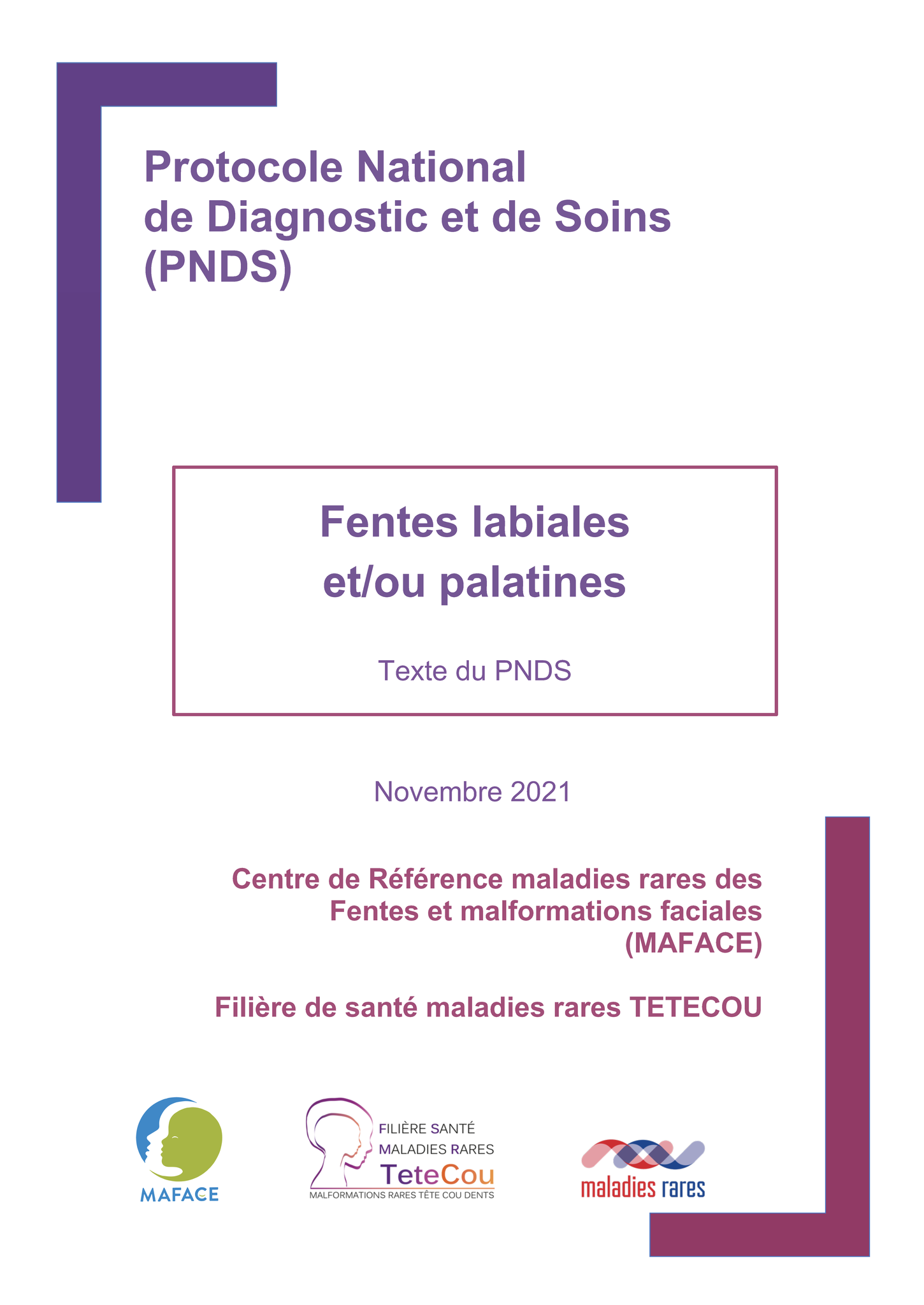 Image PNDS Fentes labiales et ou palatines Couverture
