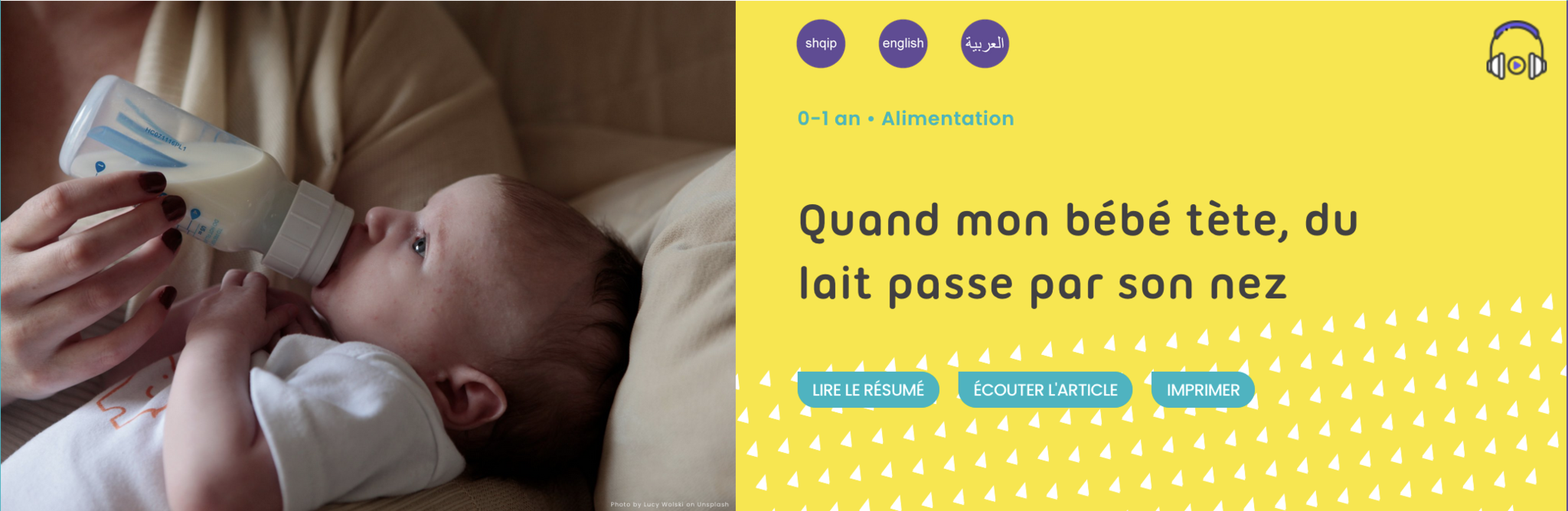 Image site Allo Ortho Page lait par le nez
