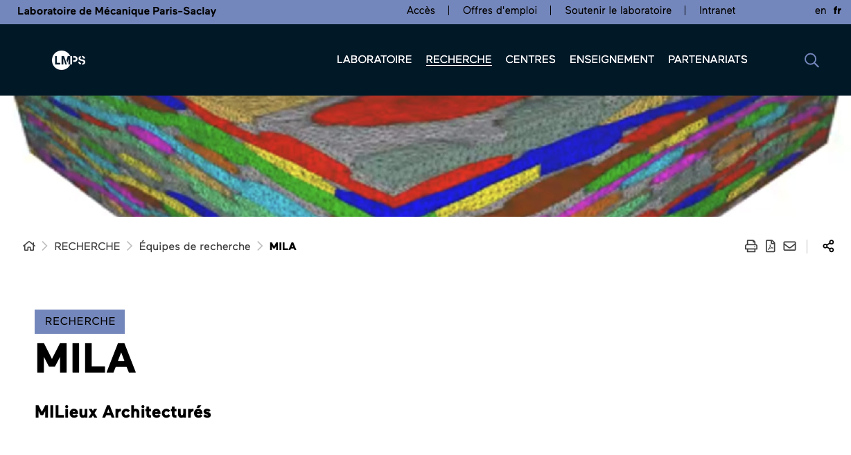 Image page d'accueil site internet equipe MILA