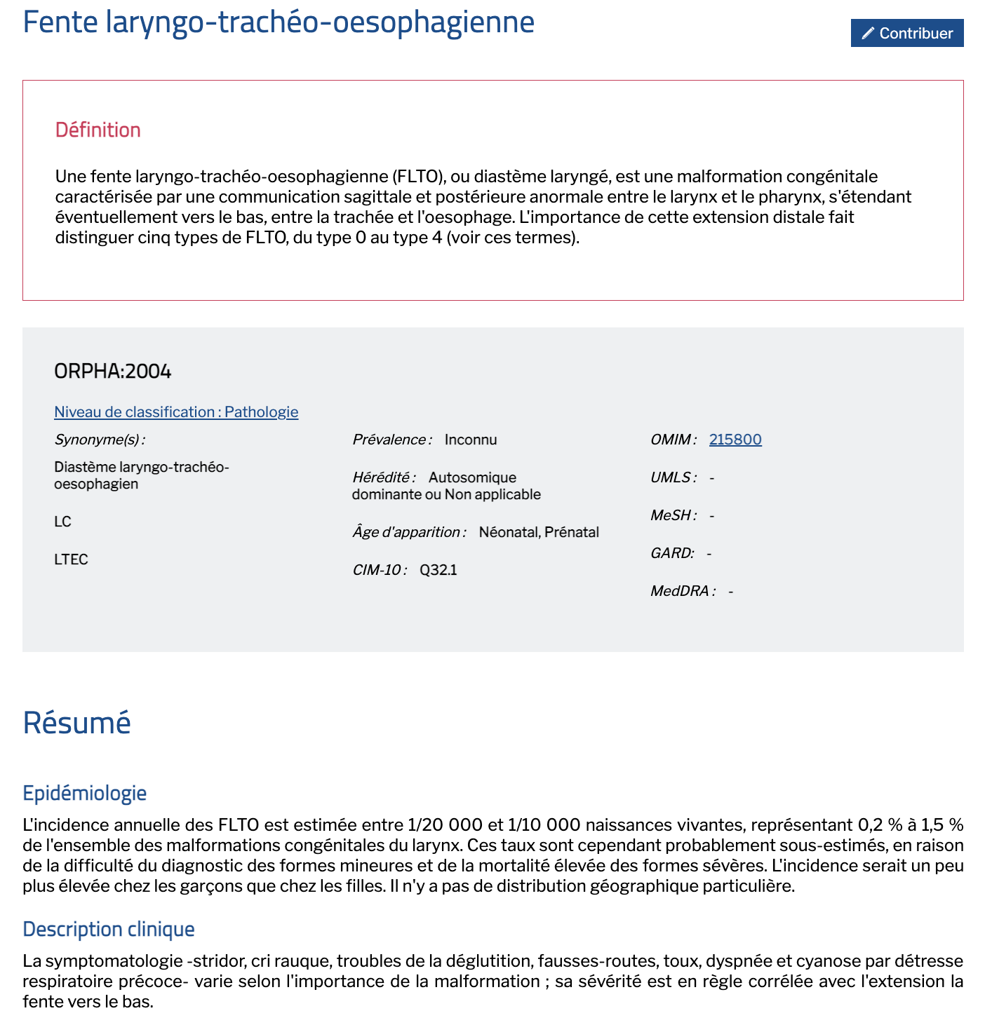 Image Site Orphanet Page FLTO 