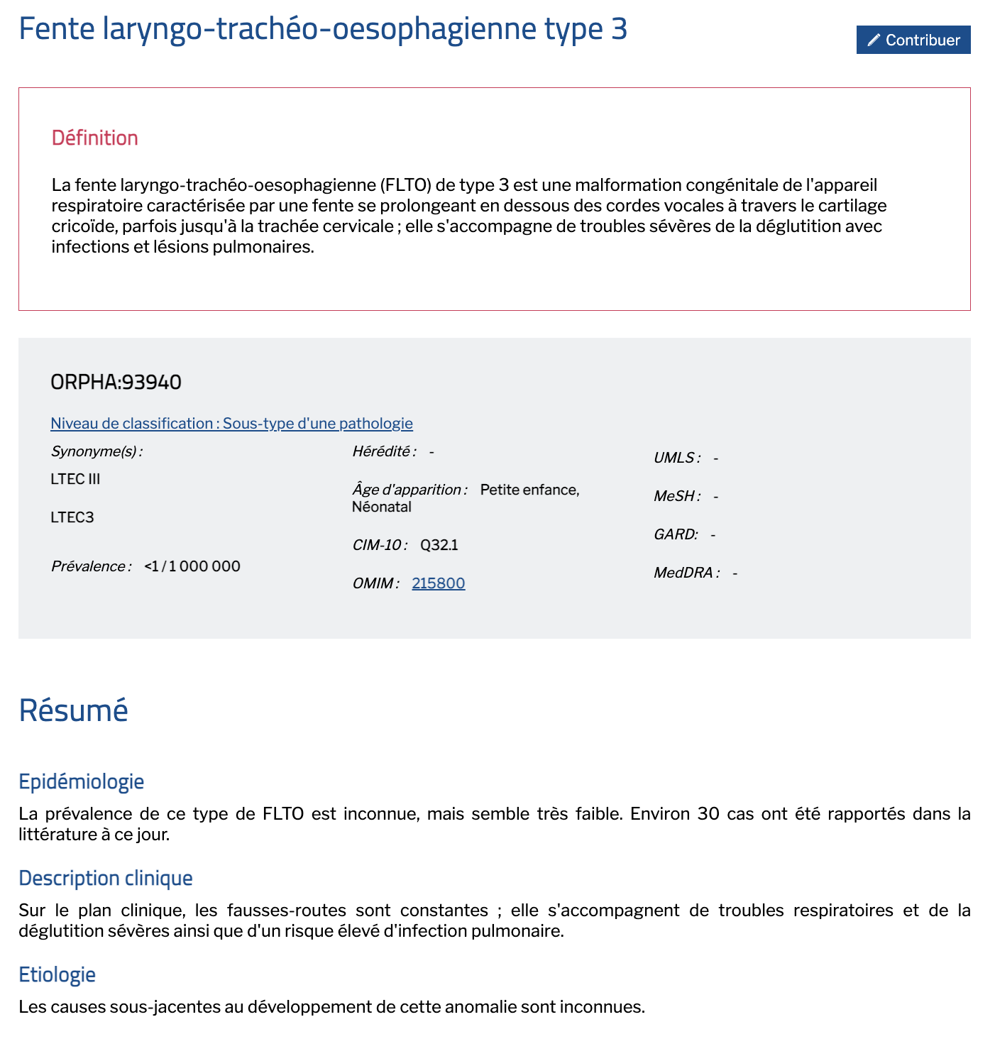Image Site Orphanet Page FLTO  type 3