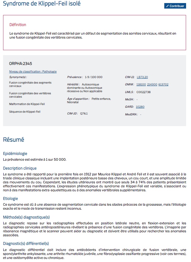 Feil Syndrome de Klippel-Feil