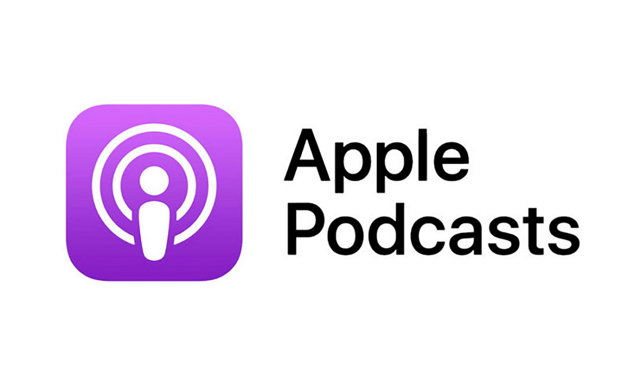 Logo Apple Podcasts texte